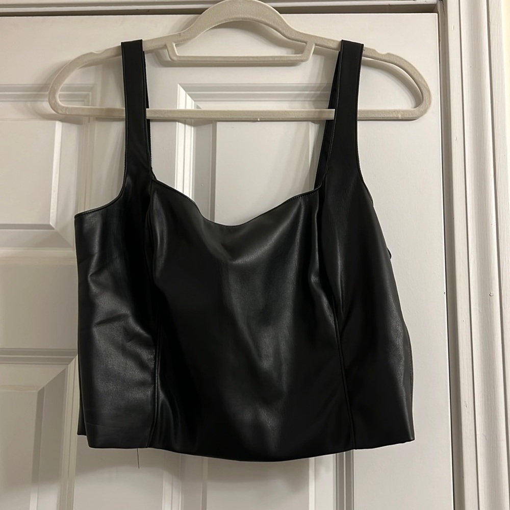 Vegan leather corset tank! Never worn